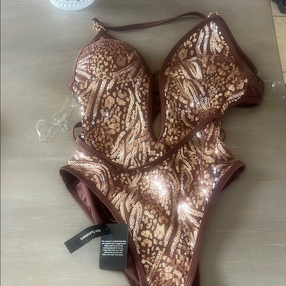 Shimmering Brown Swimsuit